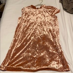 Short Sleeve Flowy Velvet Dress